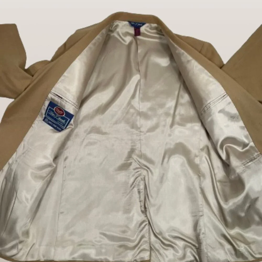 Woff by Farah Vintage Mens Wool Camel Sport Blazer Jacket Size 42R